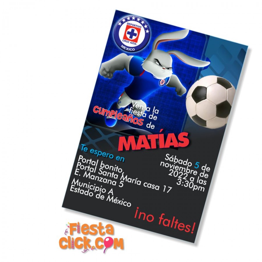 Cruz Azul Invitacion Personalizada