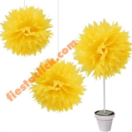 Amarillo Pompon Papel china (3)