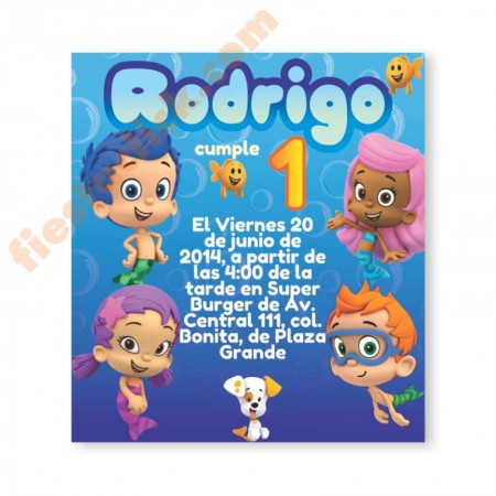 Bubble Guppies Invitacion digital personalizada 