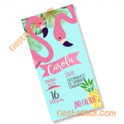 Flamingos Invitacion digital personalizada  