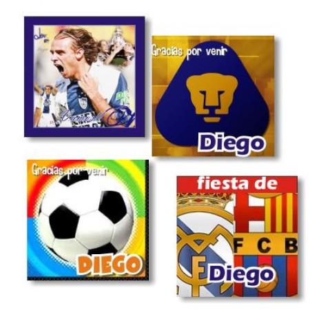 Pegatinas personalizadas para fiesta temática de fútbol, etiquetas