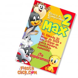 Looney Tunes Invitacion digital personalizada 