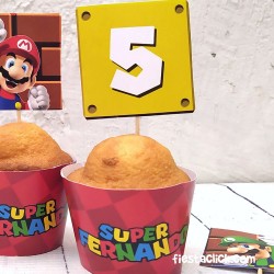  Mario Bros Envoltura para Cupcake (12) 