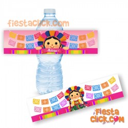 Muñeca Mexicana Etiqueta para botella 