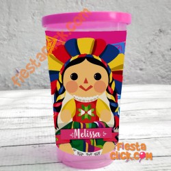 Muñeca Mexicana Vaso Tapa (8) 