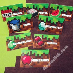 Minecraft Tarjetas para Mesa de dulces