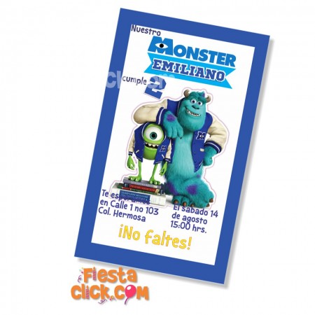 Monsters University Invitacion digital personalizada 