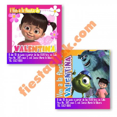 Monsters Inc Boo Invitacion digital personalizada 