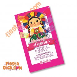 Muñeca  Mexicana Invitacion digital personalizada 