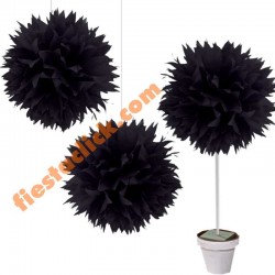 Negro Pompon Papel china (3)