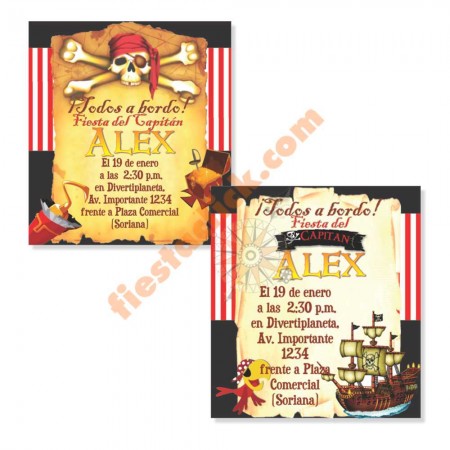 Piratas Invitacion digital personalizada 