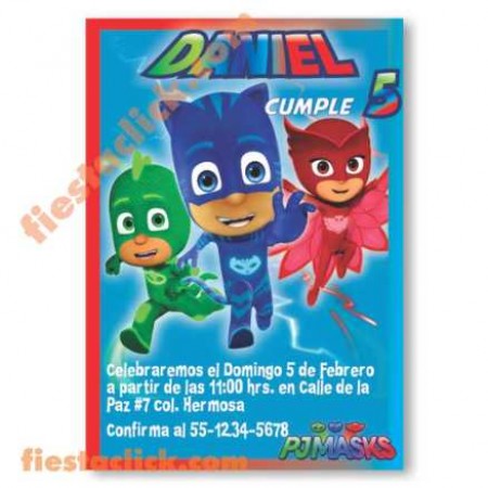 PJ Mask Invitacion digital personalizada  