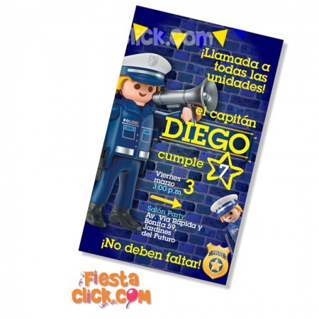 Policia Invitacion digital personalizada