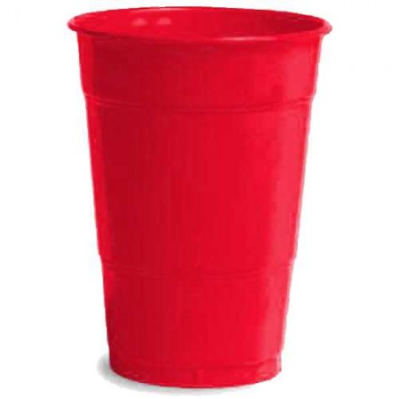 Vasos Plásticos Rojos de 490 cc.