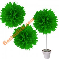 Verde Bosque Pompon Papel china (3)