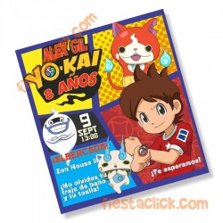 Yokai Watch Invitacion digital personalizada  