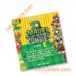 Plantas vs. Zombies Invitacion digital personalizada 