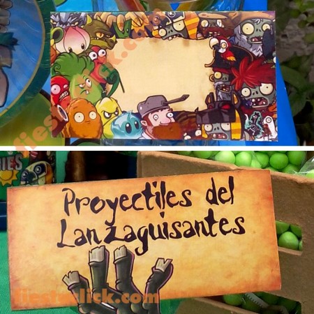 Plantas vs. Zombies Tarjetas para Mesa de dulces